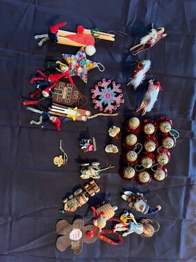 Vintage Holiday Ornament Set - Multicolor Decorative Ornaments - 35 pcs.